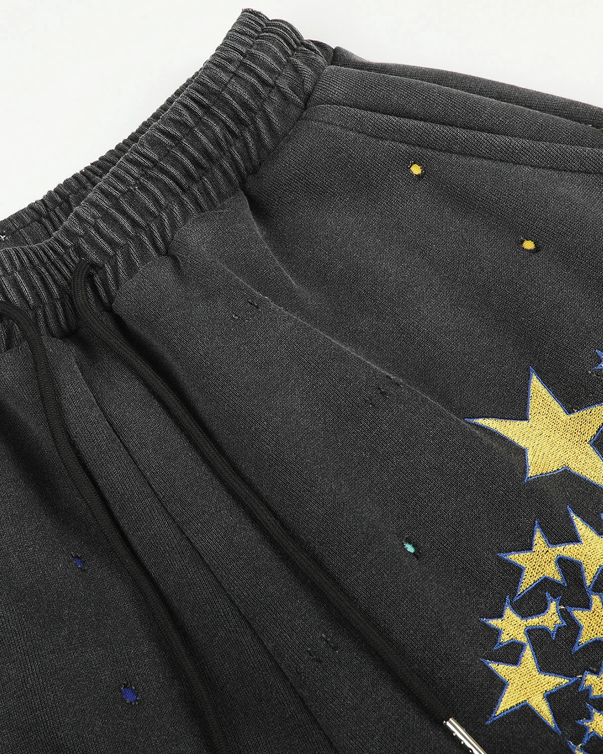 Omygoods Washed Embroidered Star Barrel Sweatpants