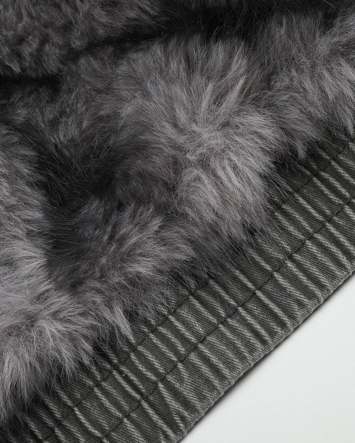 Omygoods Washed Faux Fur Lined Boxy Jacket