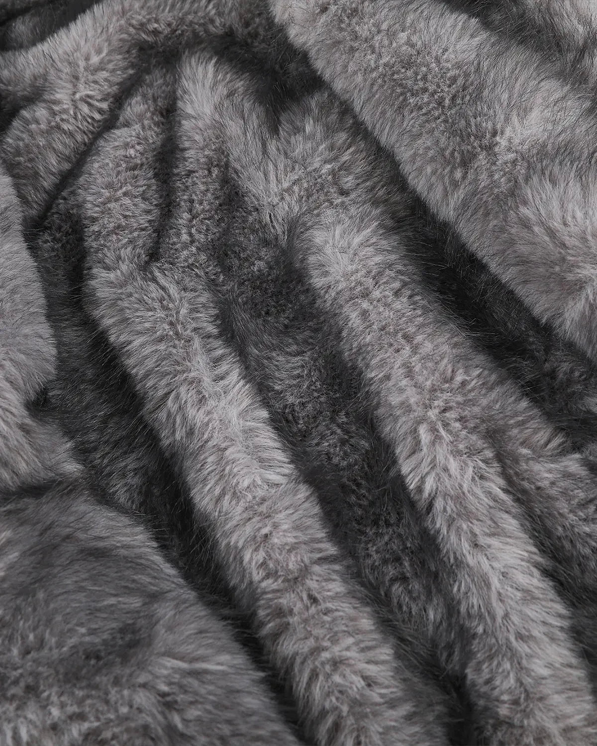 Omygoods Washed Faux Fur Lined Boxy Jacket