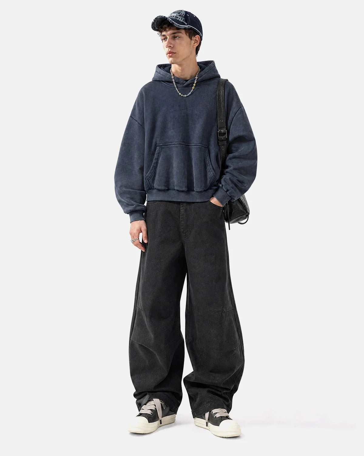 Omygoods Washed Fleece Boxy Hoodie