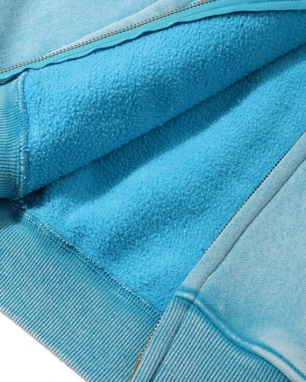Omygoods Washed Fleece Oversized Zip Up Hoodie