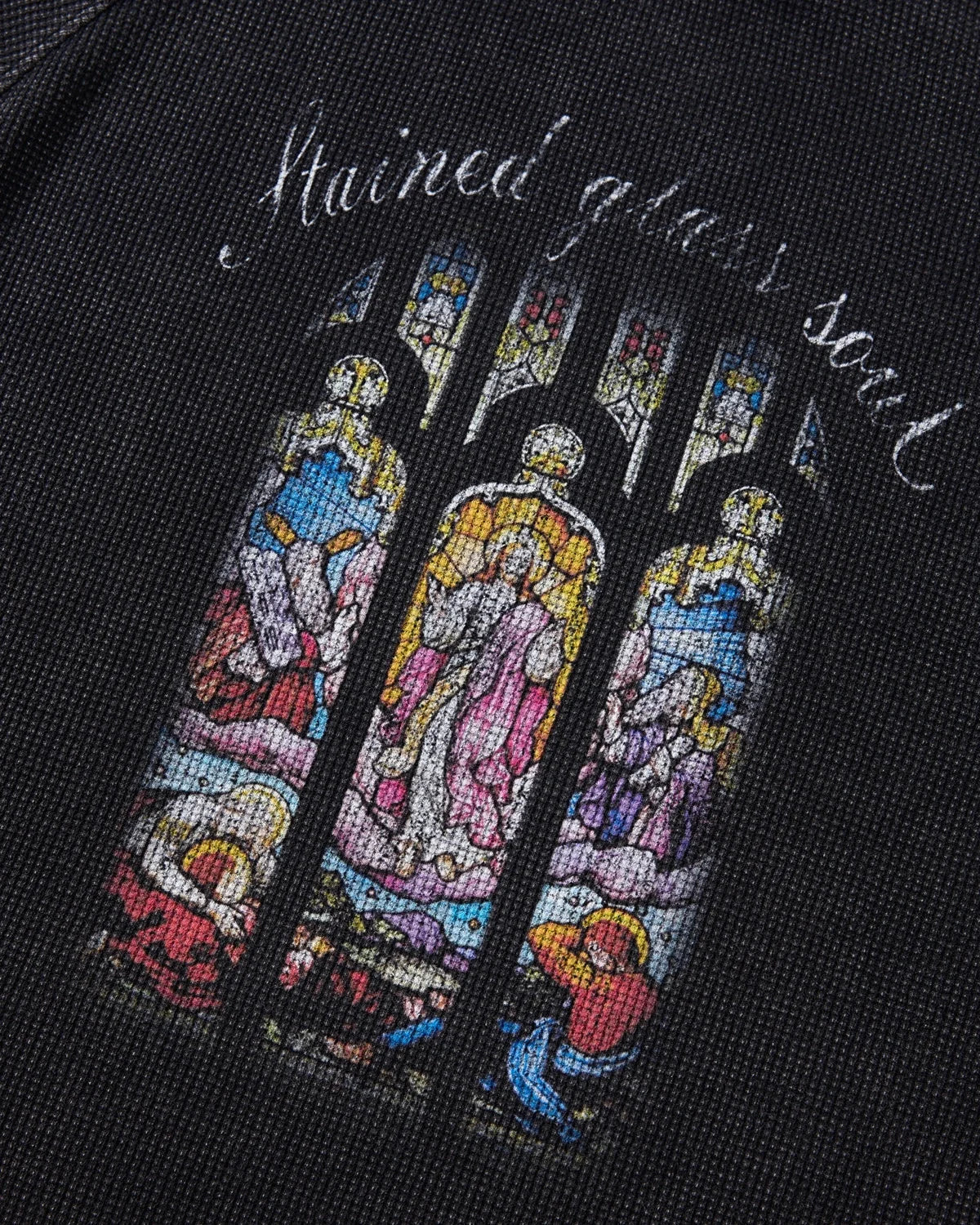 Omygoods Washed Graphic Boxy Waffle T-Shirt