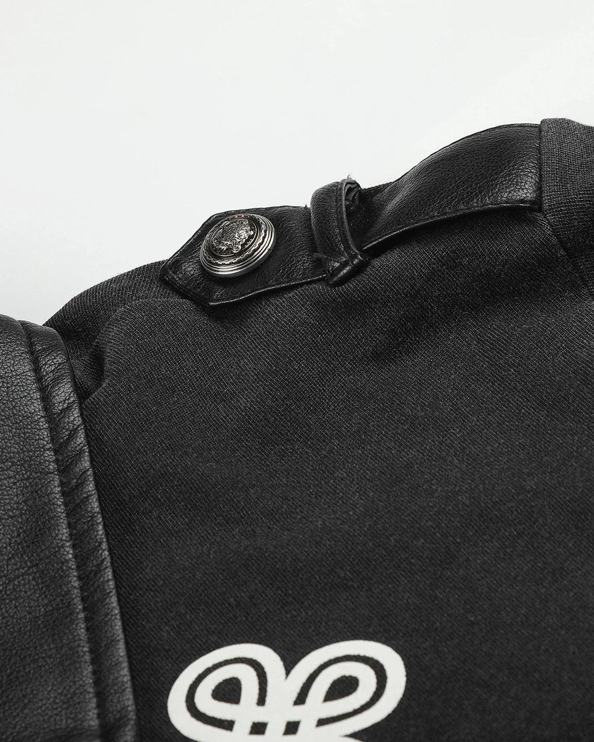 Omygoods Washed Graphic Long Sleeve Polo Shirt