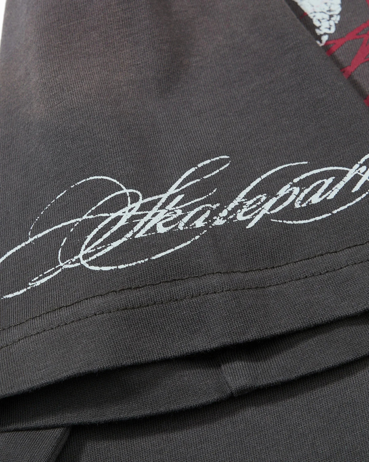 Omygoods Washed Graphic Polo Shirt