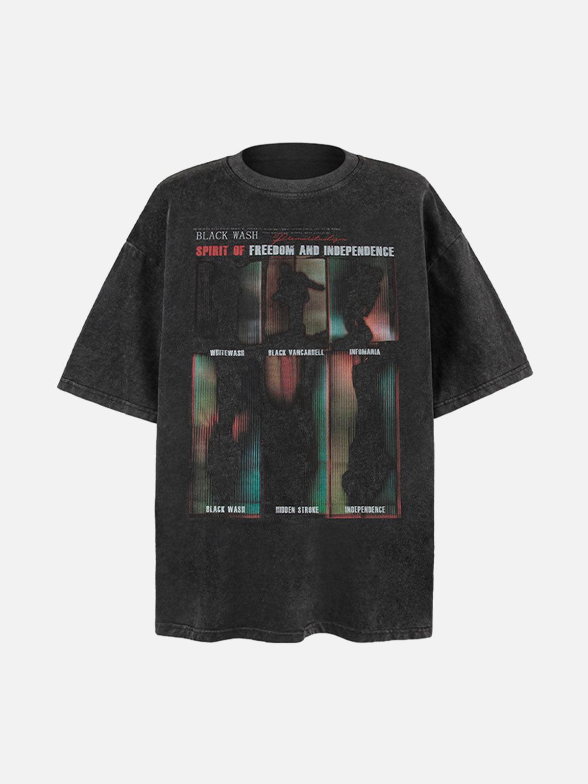 Omygoods Washed Graphics Oversized T-Shirt