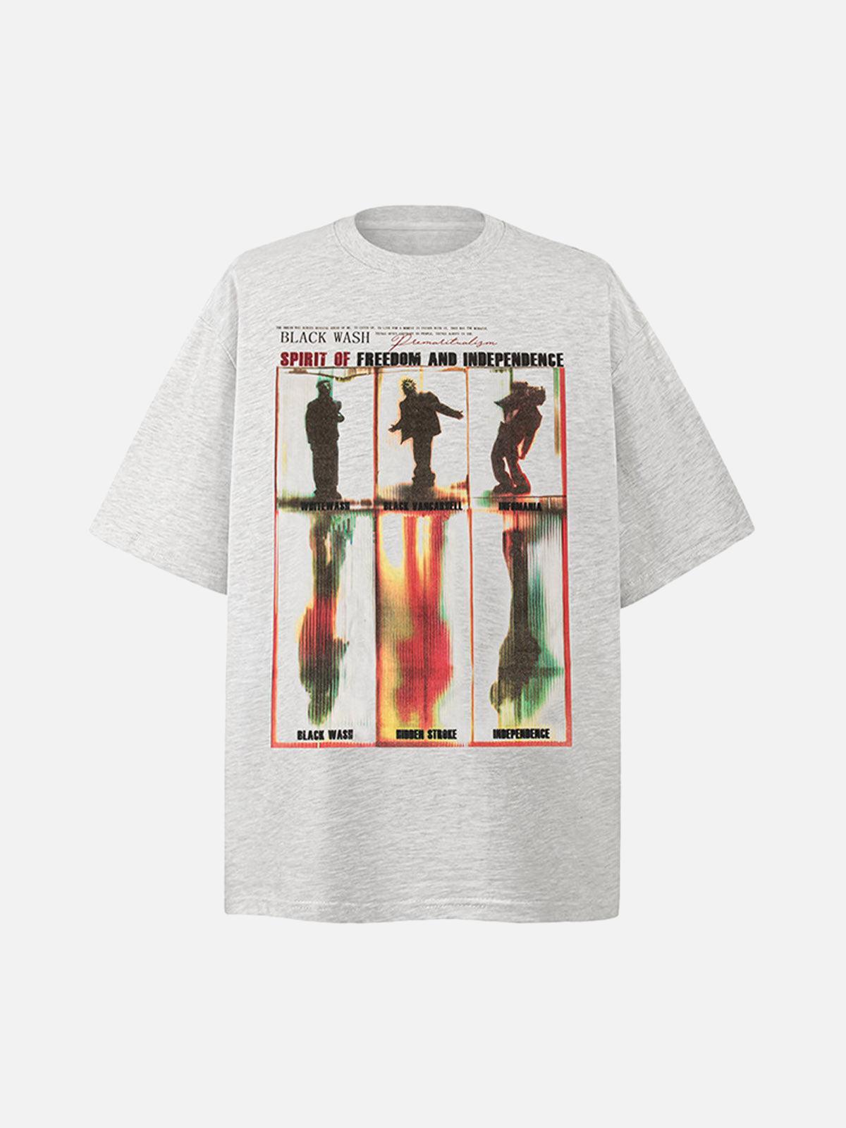 Omygoods Washed Graphics Oversized T-Shirt