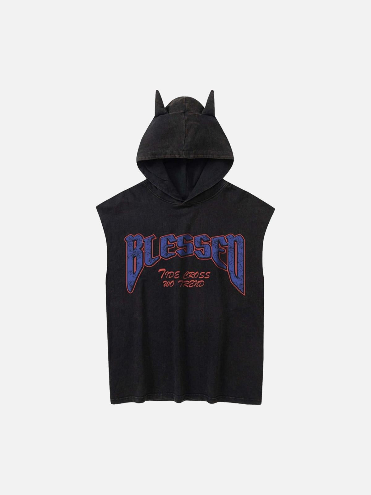 Omygoods Washed Hooded Cotton Undershirt