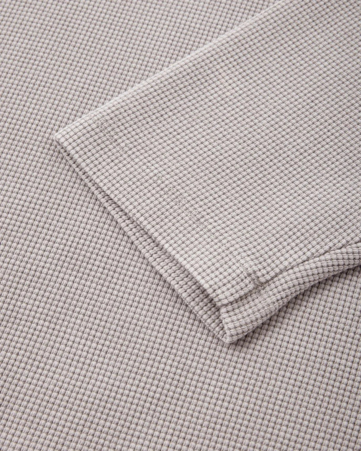 Omygoods Washed Johnny Collar Boxy Waffle Polo Shirt