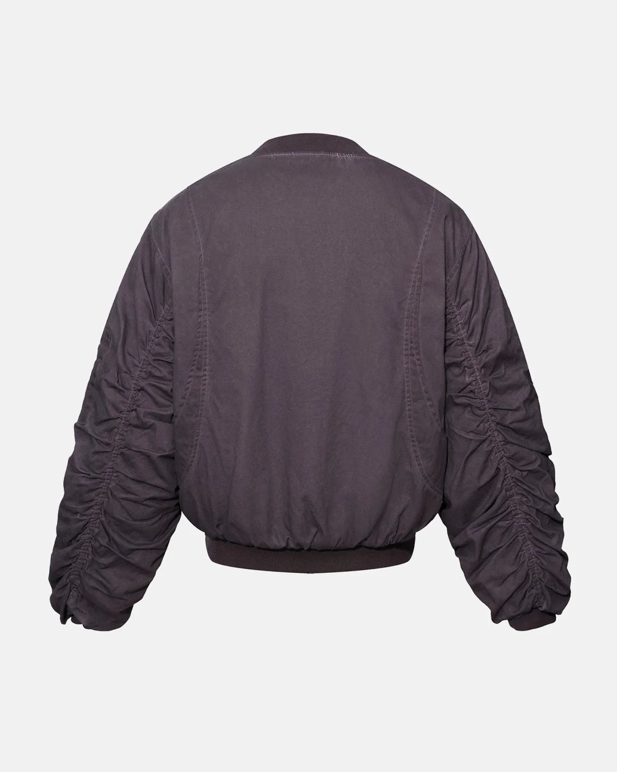 Omygoods Washed Metal Clasp Bomber Jacket