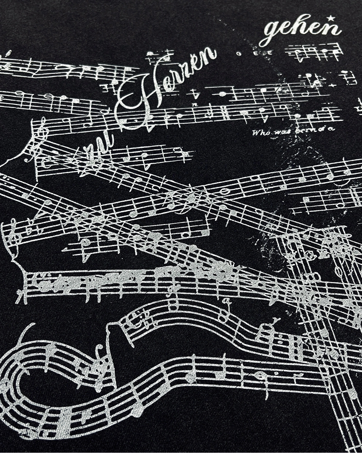 Omygoods Washed Music Graphic Long Sleeve T-Shirt