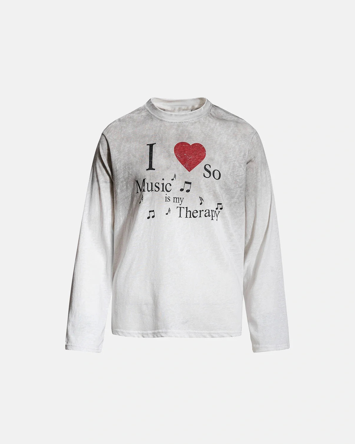 Omygoods Washed Music Long Sleeve T-Shirt