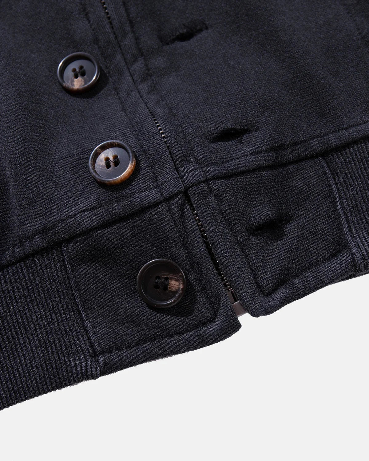 Omygoods Washed Napoleon-Inspired Hooded Jacket