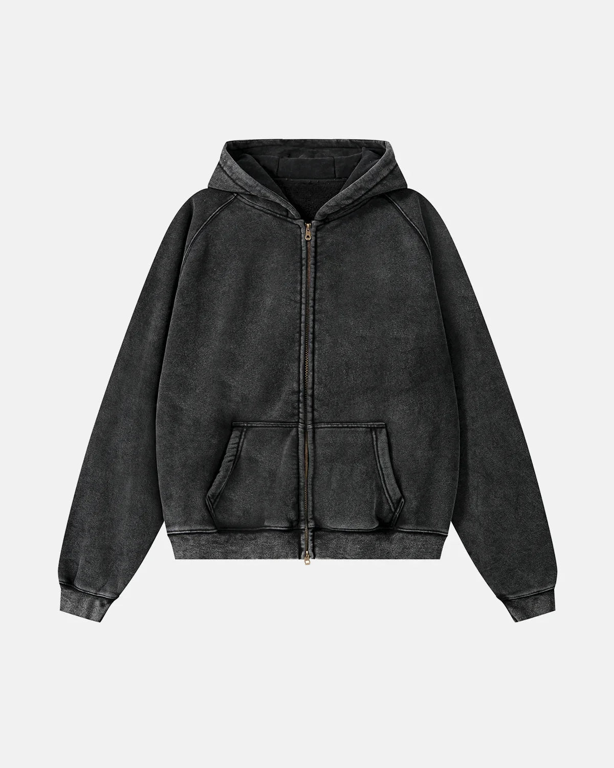 Omygoods Washed Raglan Sleeve Boxy Hoodie