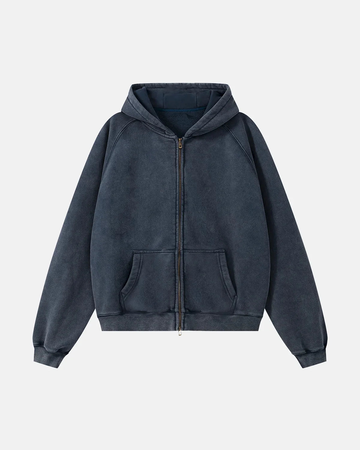 Omygoods Washed Raglan Sleeve Boxy Hoodie