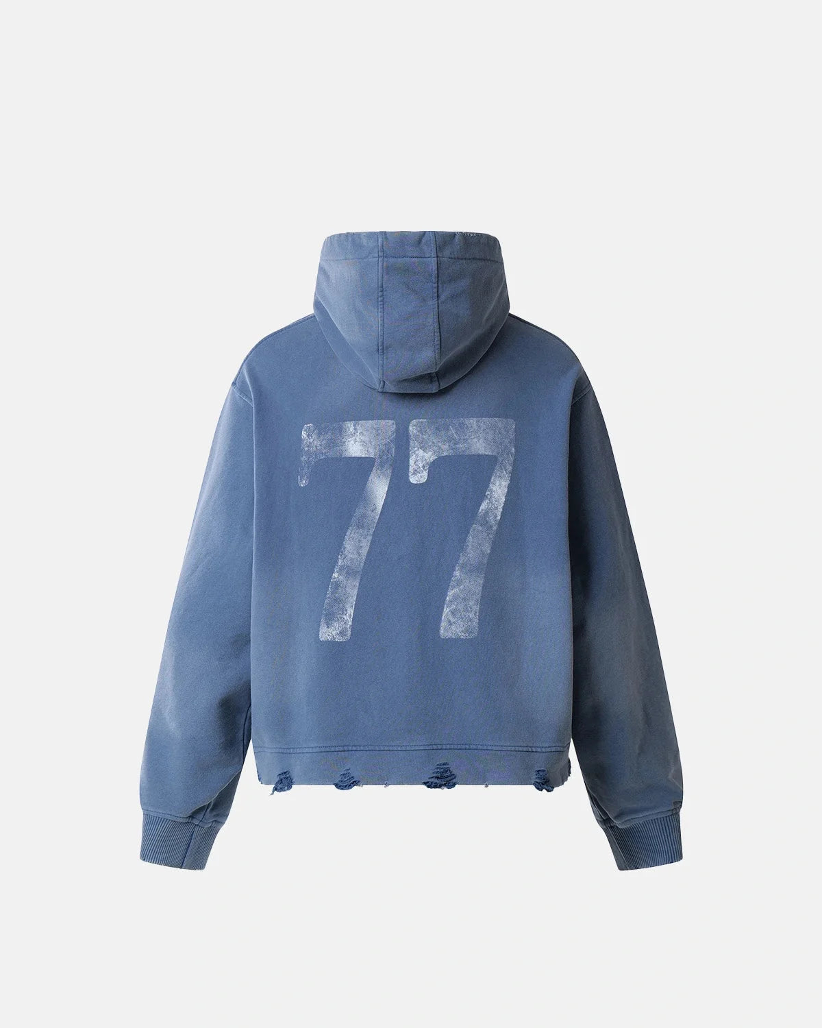 Omygoods Washed Rhinestone Graphic Boxy Hoodie