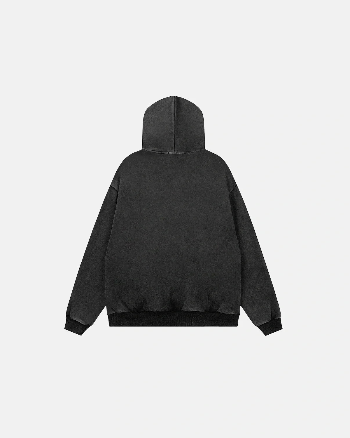 Omygoods Washed Rhinestone Graphic Zip Up Hoodie