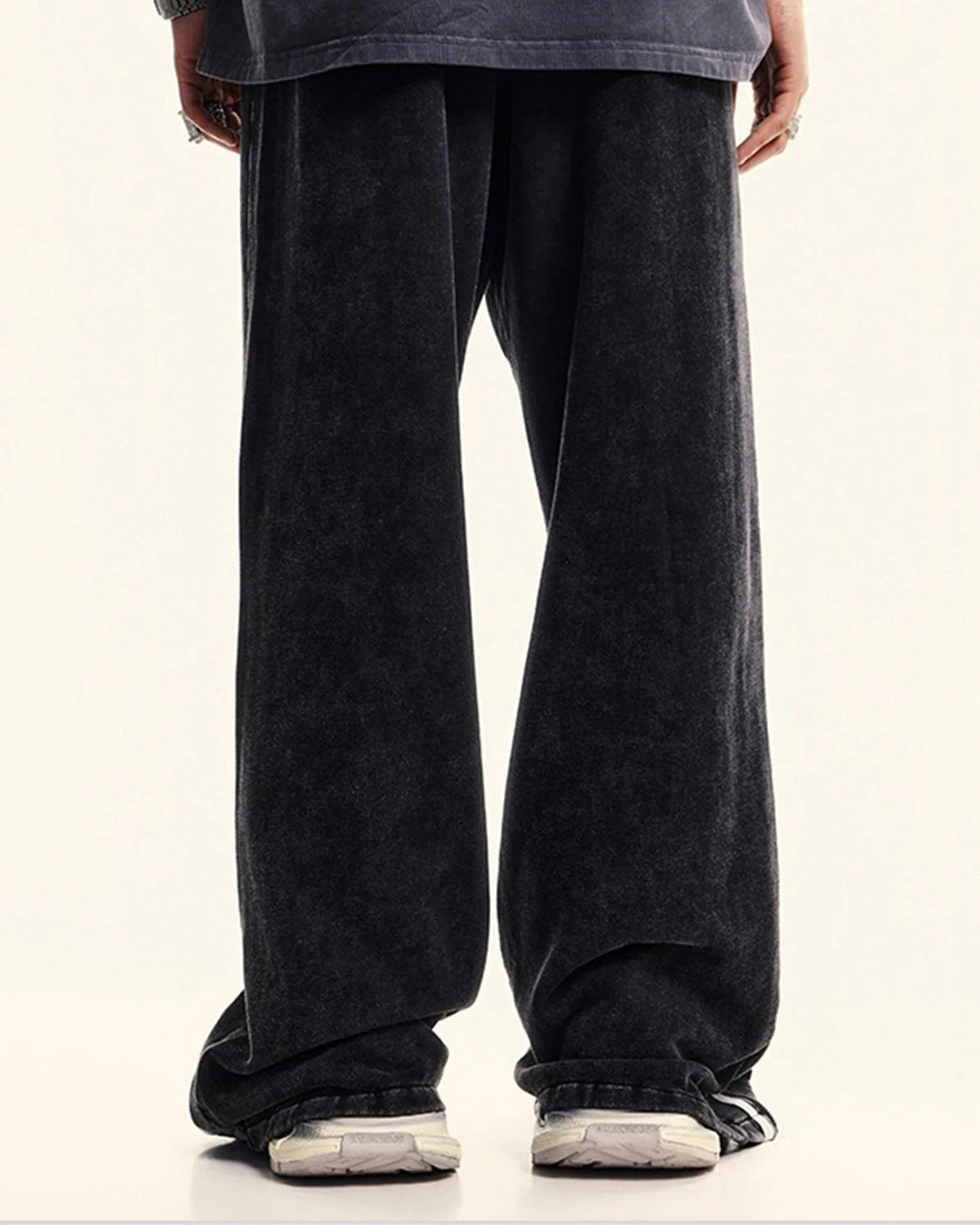 Omygoods Washed Ribbon Wide Leg Sweatpants