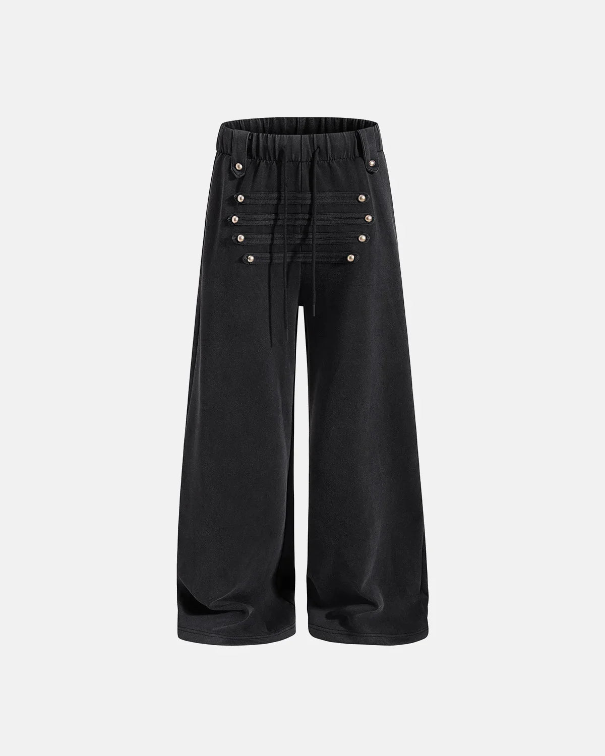 Omygoods Washed Rivet Wide Leg Sweatpants