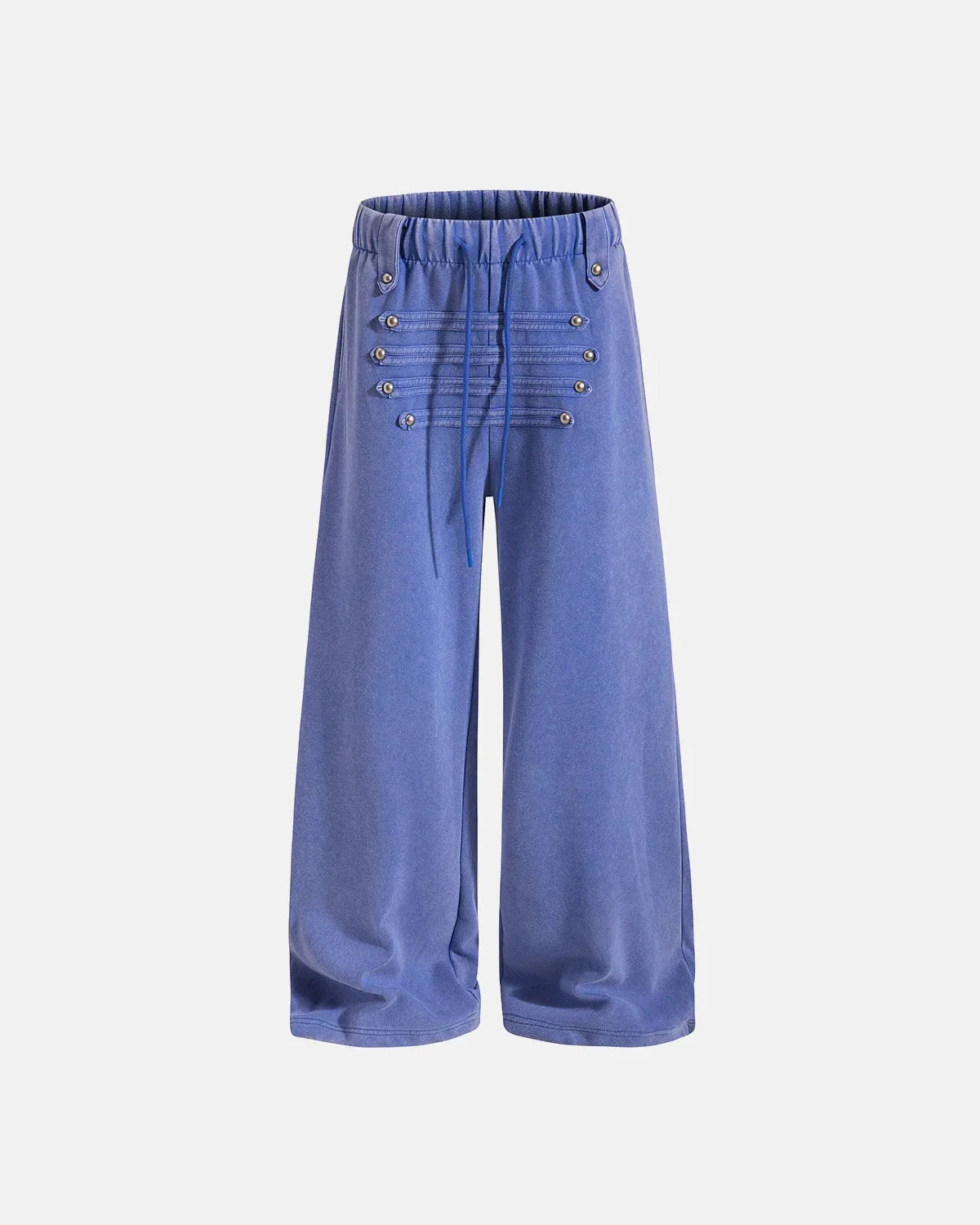 Omygoods Washed Rivet Wide Leg Sweatpants