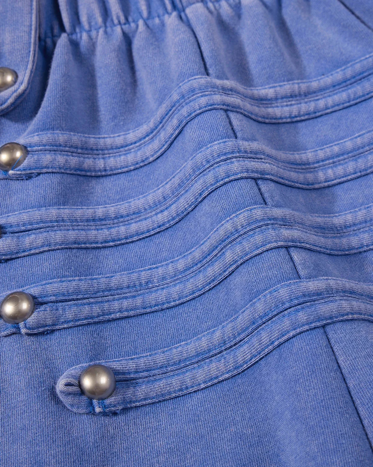 Omygoods Washed Rivet Wide Leg Sweatpants