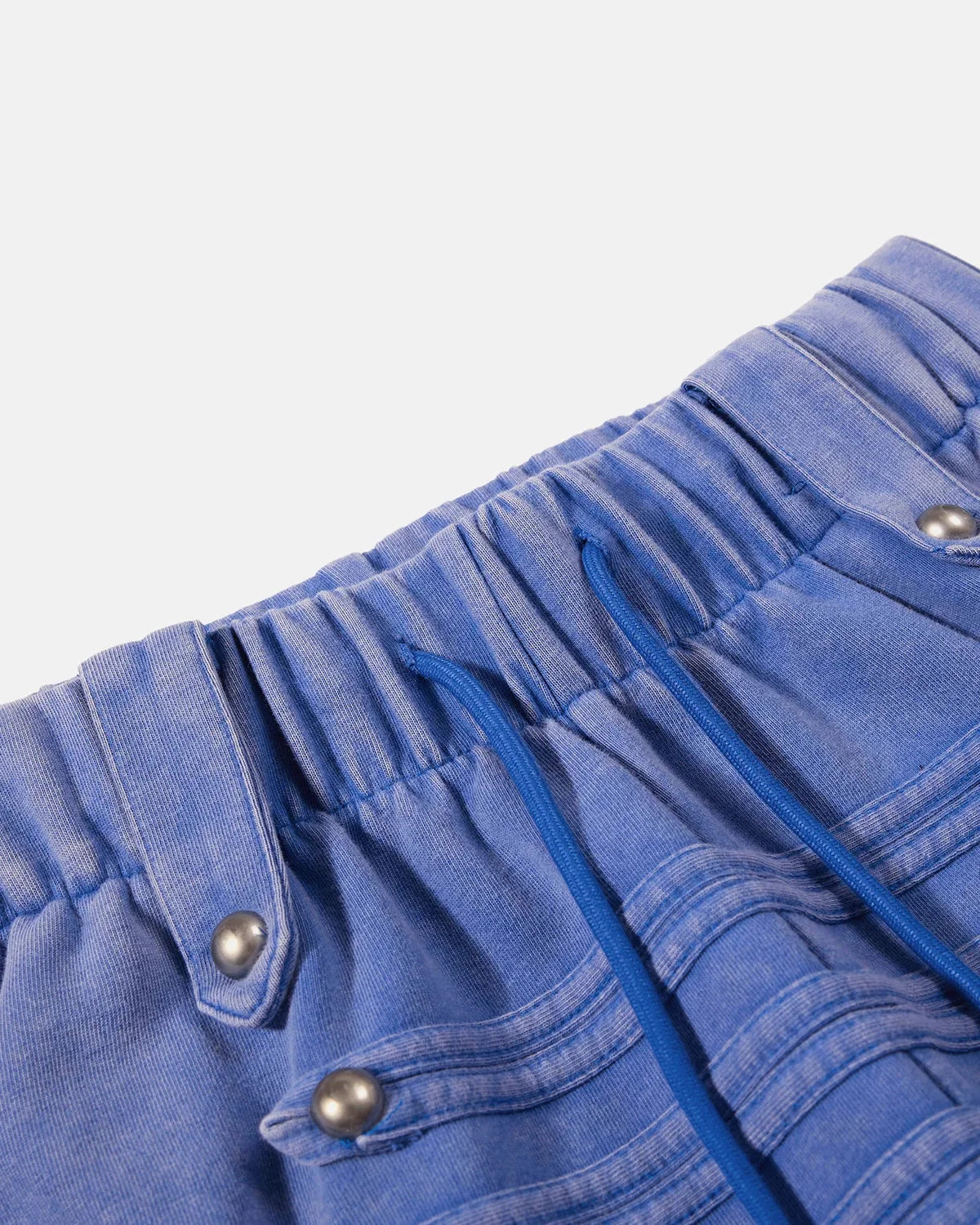 Omygoods Washed Rivet Wide Leg Sweatpants