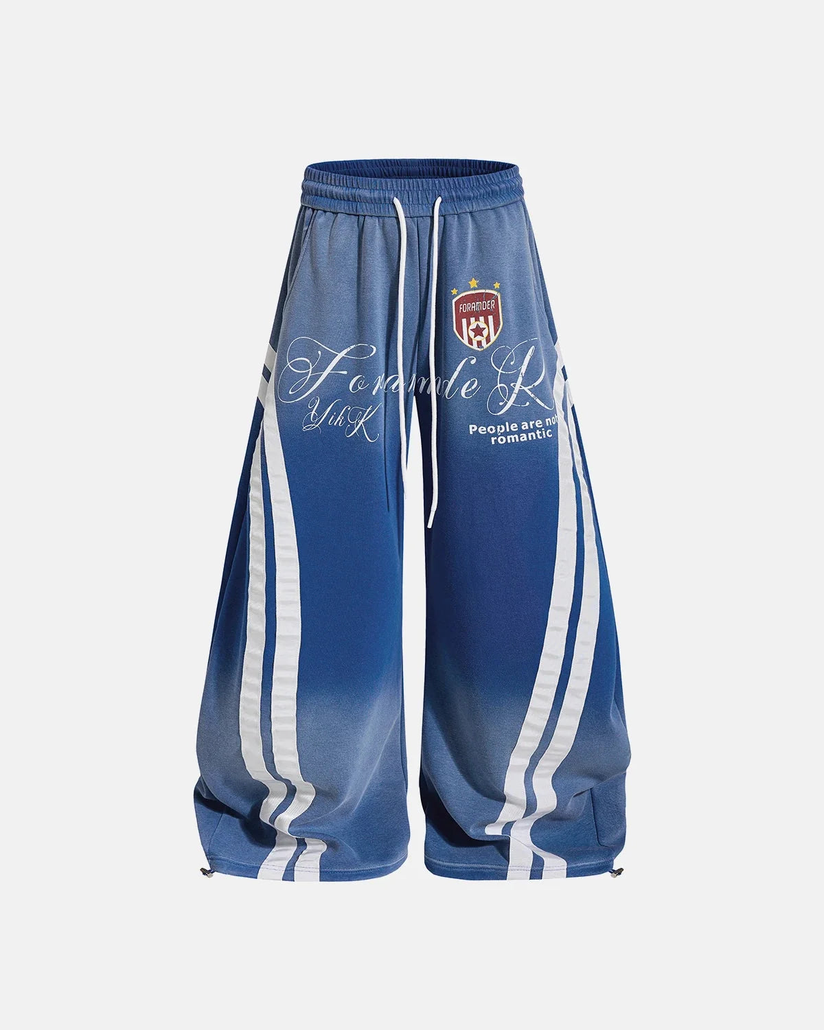 Omygoods Washed Stripe Barrel Sweatpants