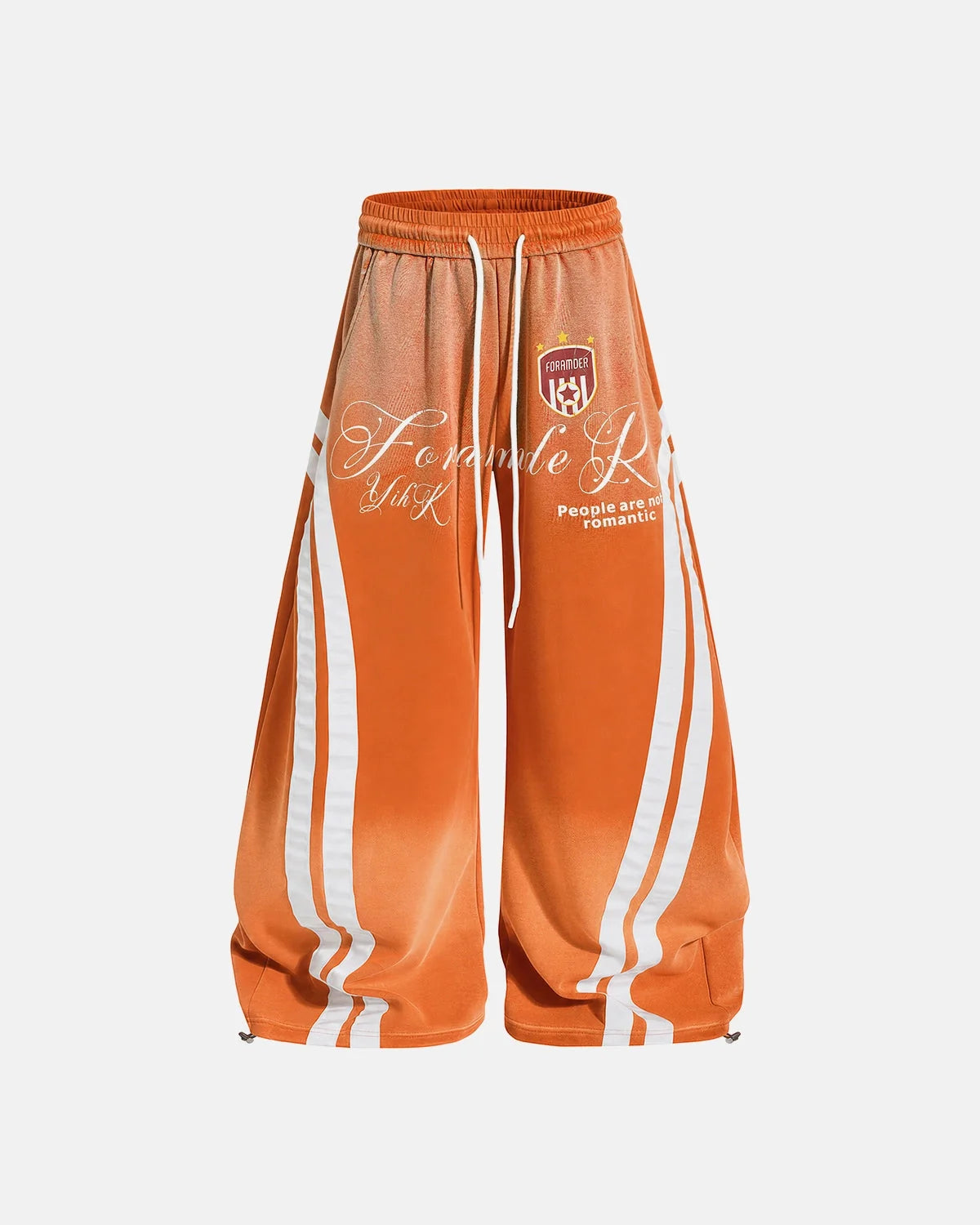 Omygoods Washed Stripe Barrel Sweatpants