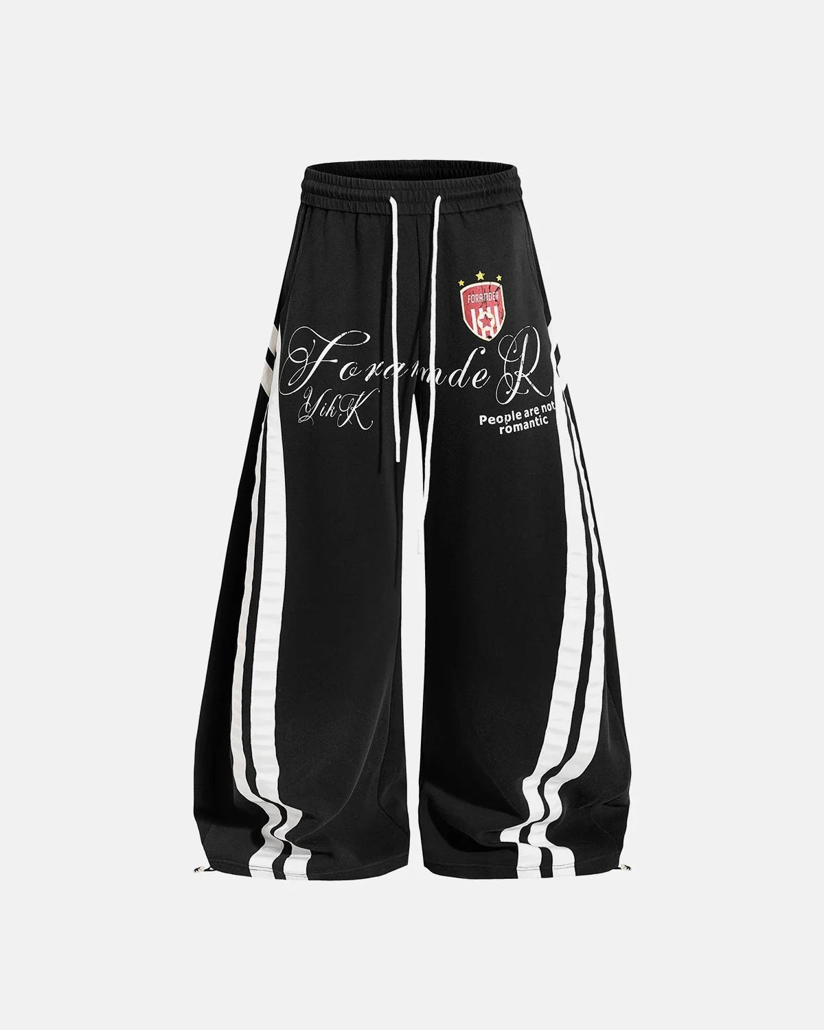 Omygoods Washed Stripe Barrel Sweatpants