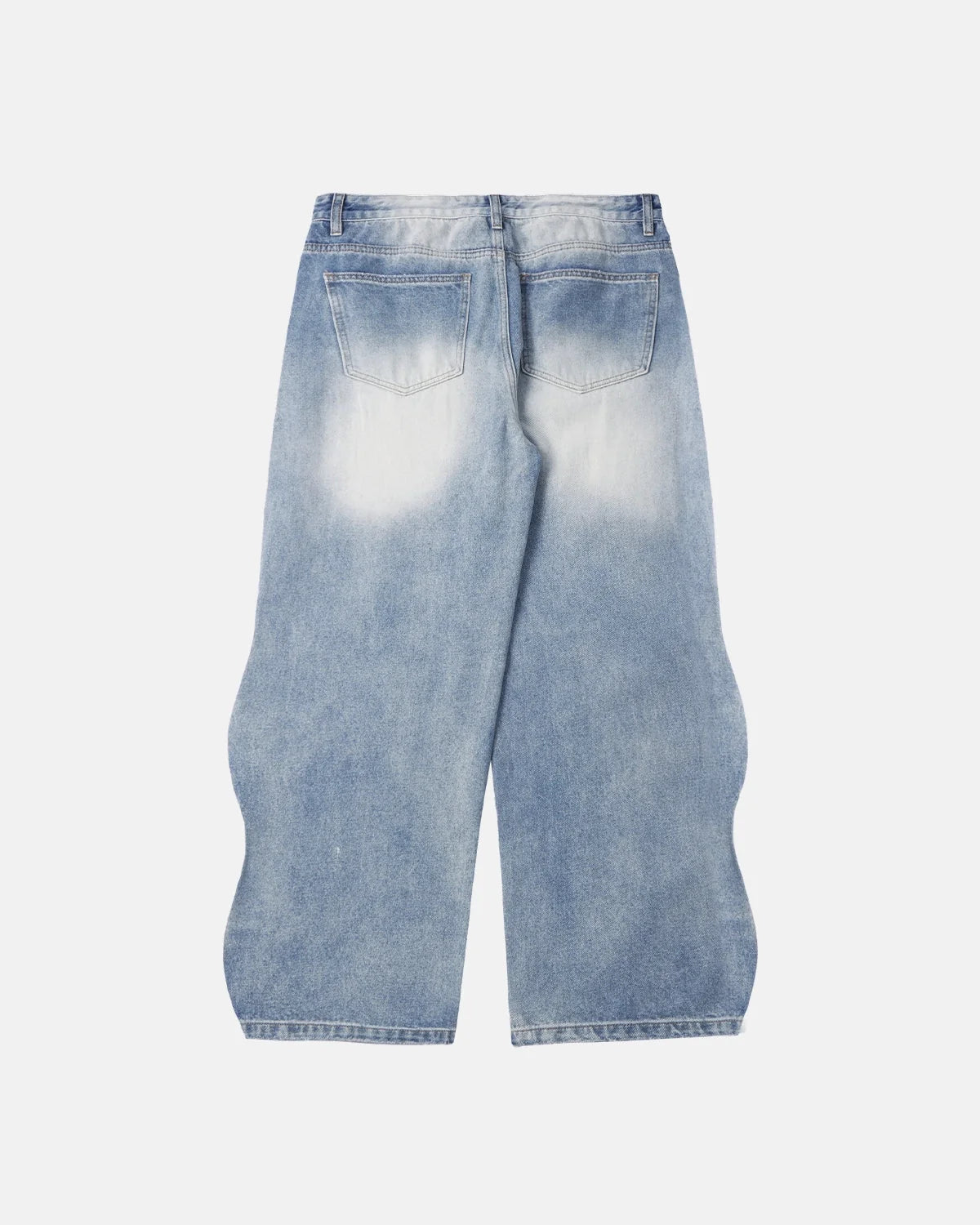 Omygoods Wave Washed Baggy Jeans