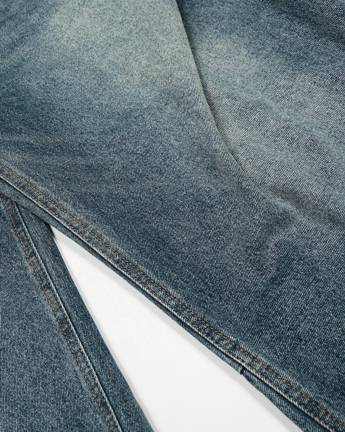 Omygoods Whisker Acid Washed Barrel Jeans