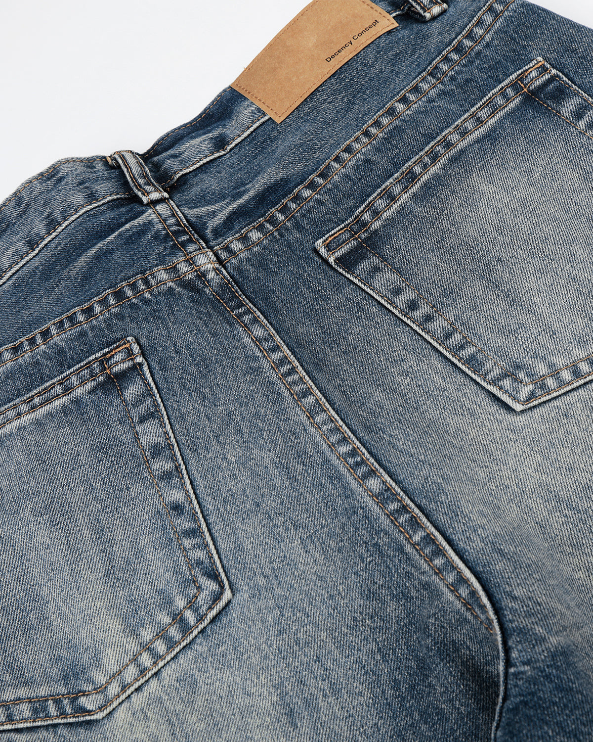 Omygoods Whisker Wash Distressed Baggy Jeans