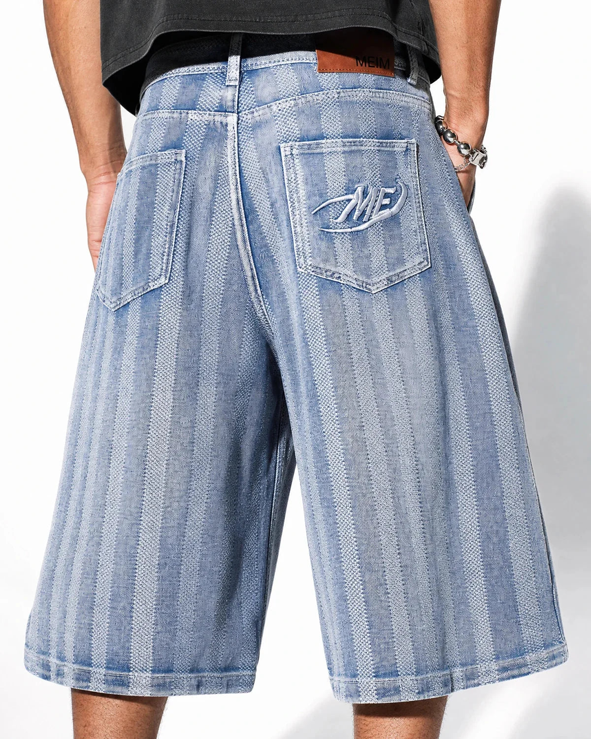 Omygoods Woven Texture Baggy Jorts