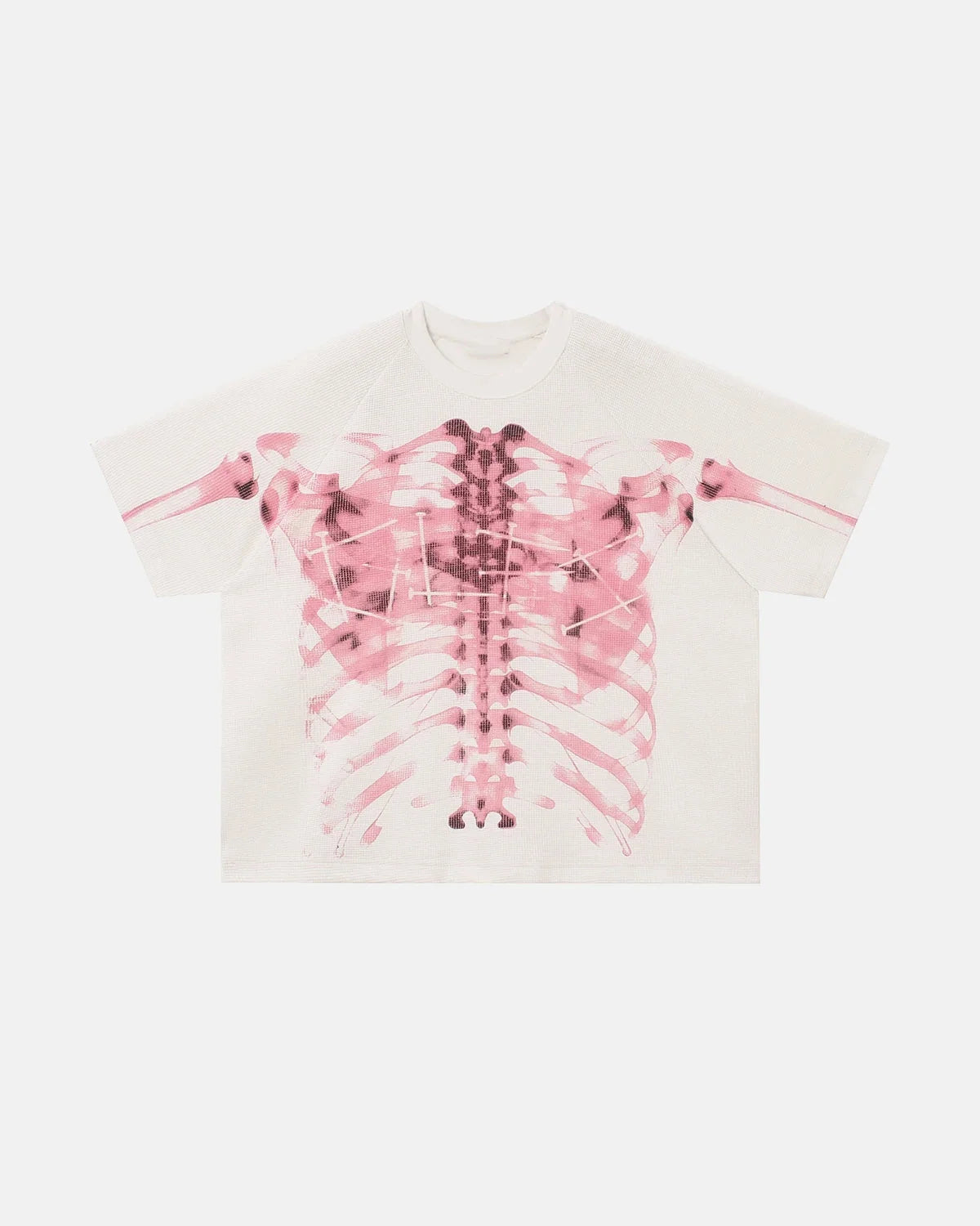 Omygoods Pink X-Ray Skeleton Boxy T-Shirt