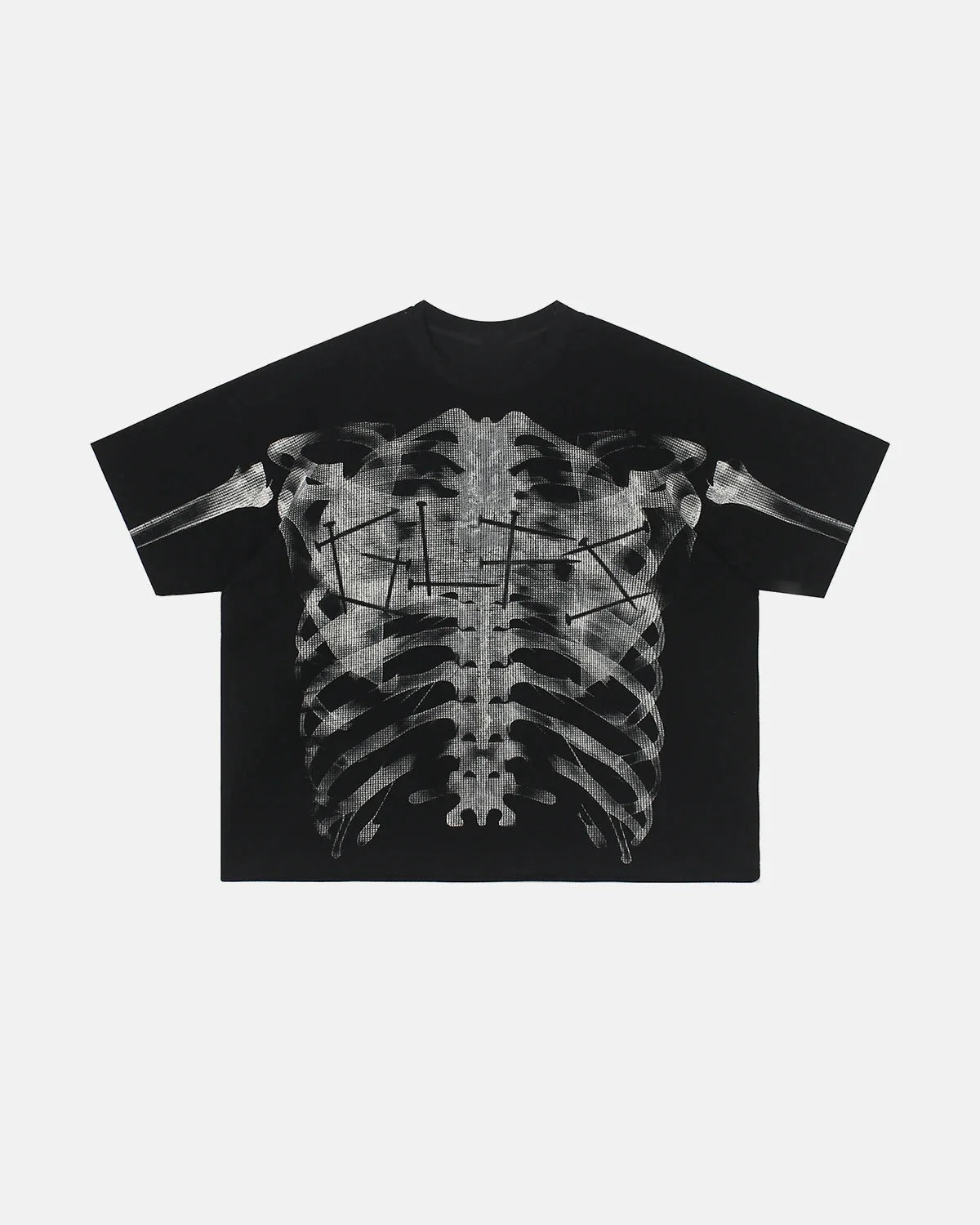 Omygoods Pink X-Ray Skeleton Boxy T-Shirt