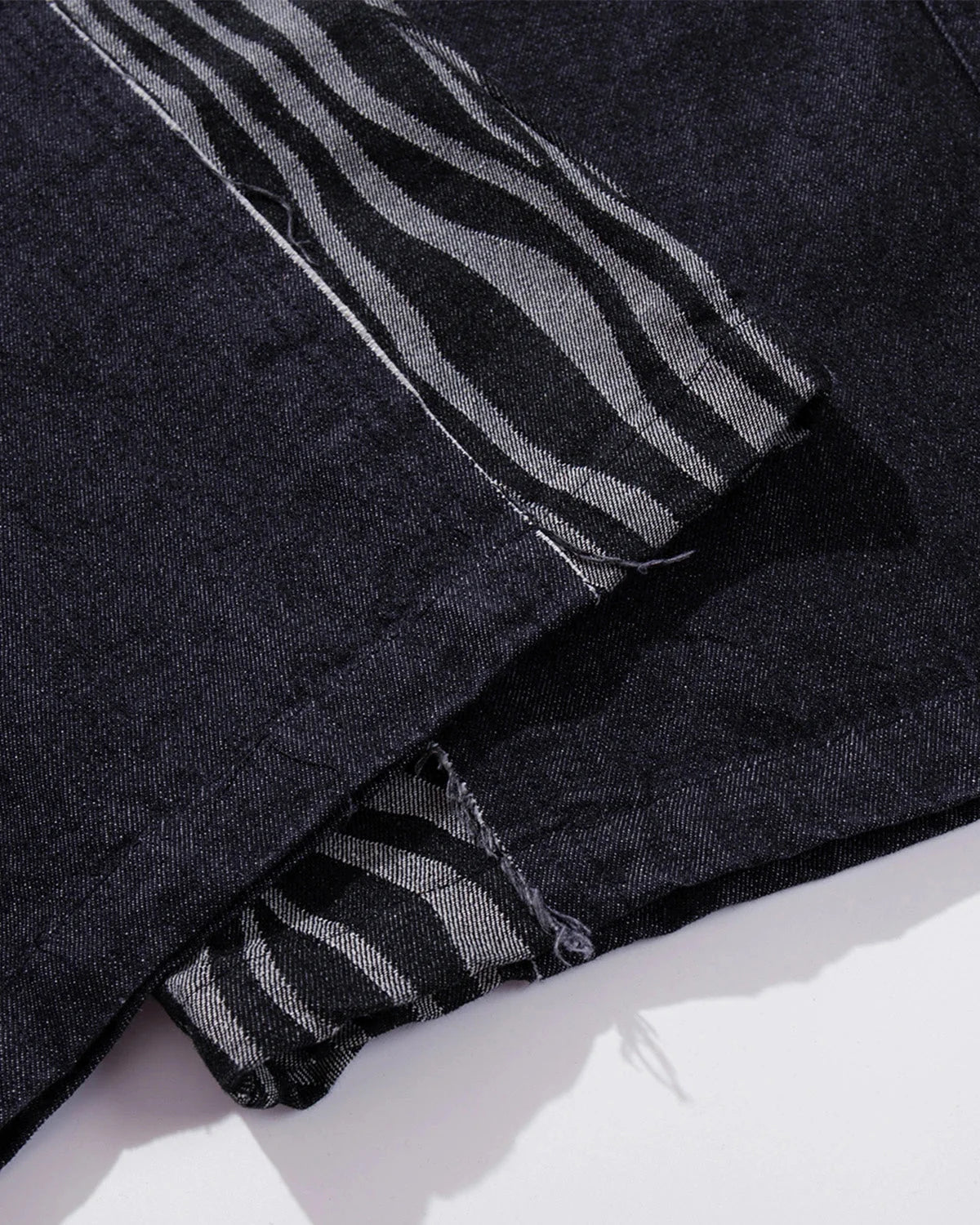 Omygoods Zebra Pattern Patchwork Baggy Jeans