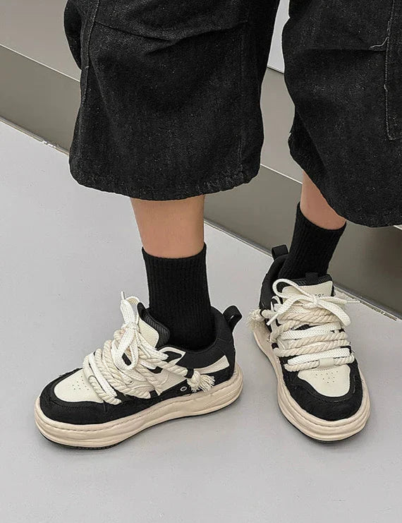 Tassel Twist | Rope Lace Platform Sneakers - OMYGOODS