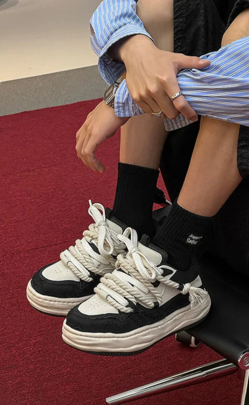 Tassel Twist | Rope Lace Platform Sneakers - OMYGOODS