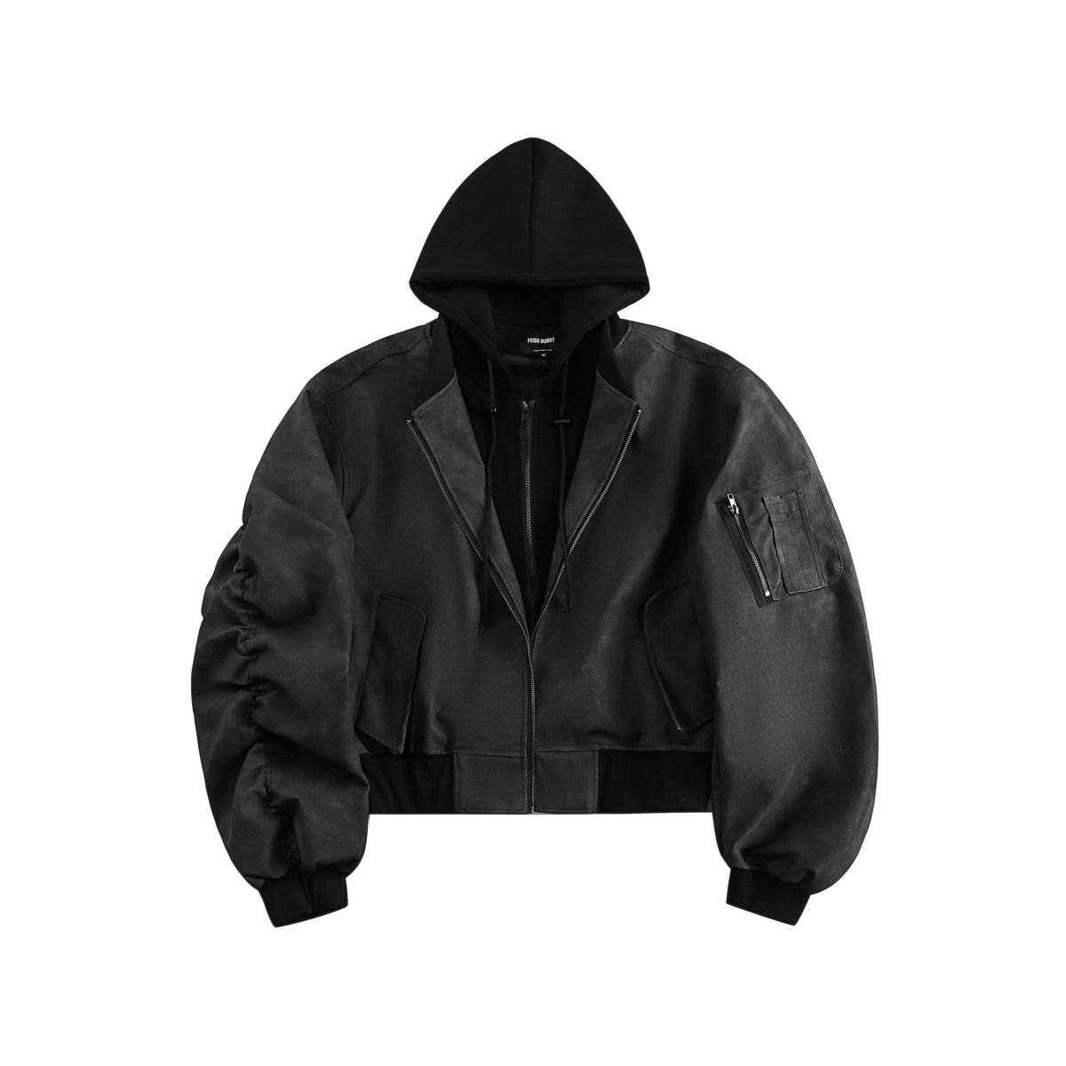 Techwear Style | Layered Hooded Bomber Jacket - OMYGOODS