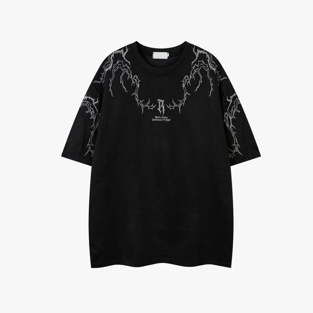 Thorn Embroidery Suede T-Shirt - Elevate Your Streetwear Game - OMYGOODS