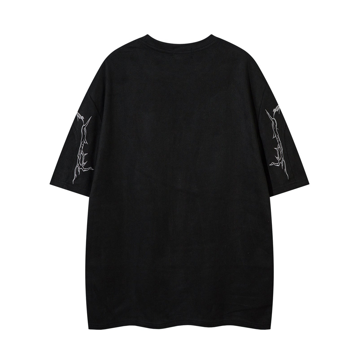 Thorn Embroidery Suede T-Shirt - Elevate Your Streetwear Game - OMYGOODS