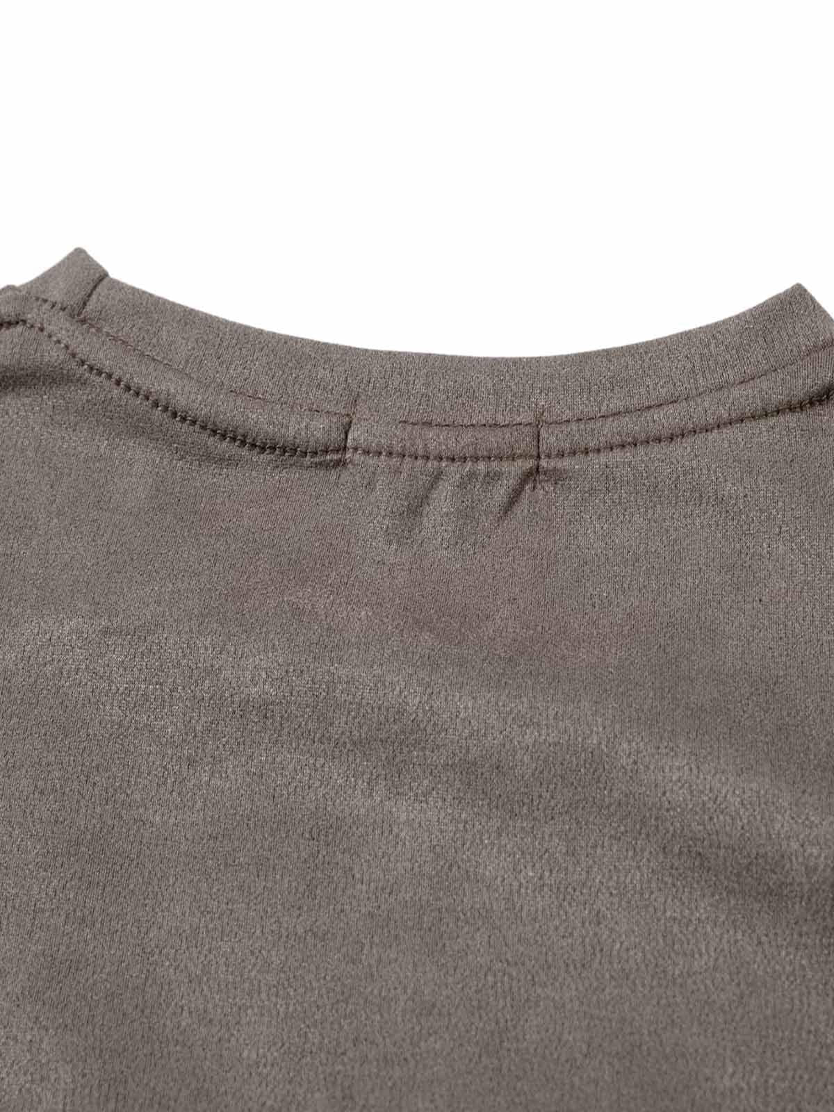 Omygoods Thorn Embroidery Suede T-Shirt