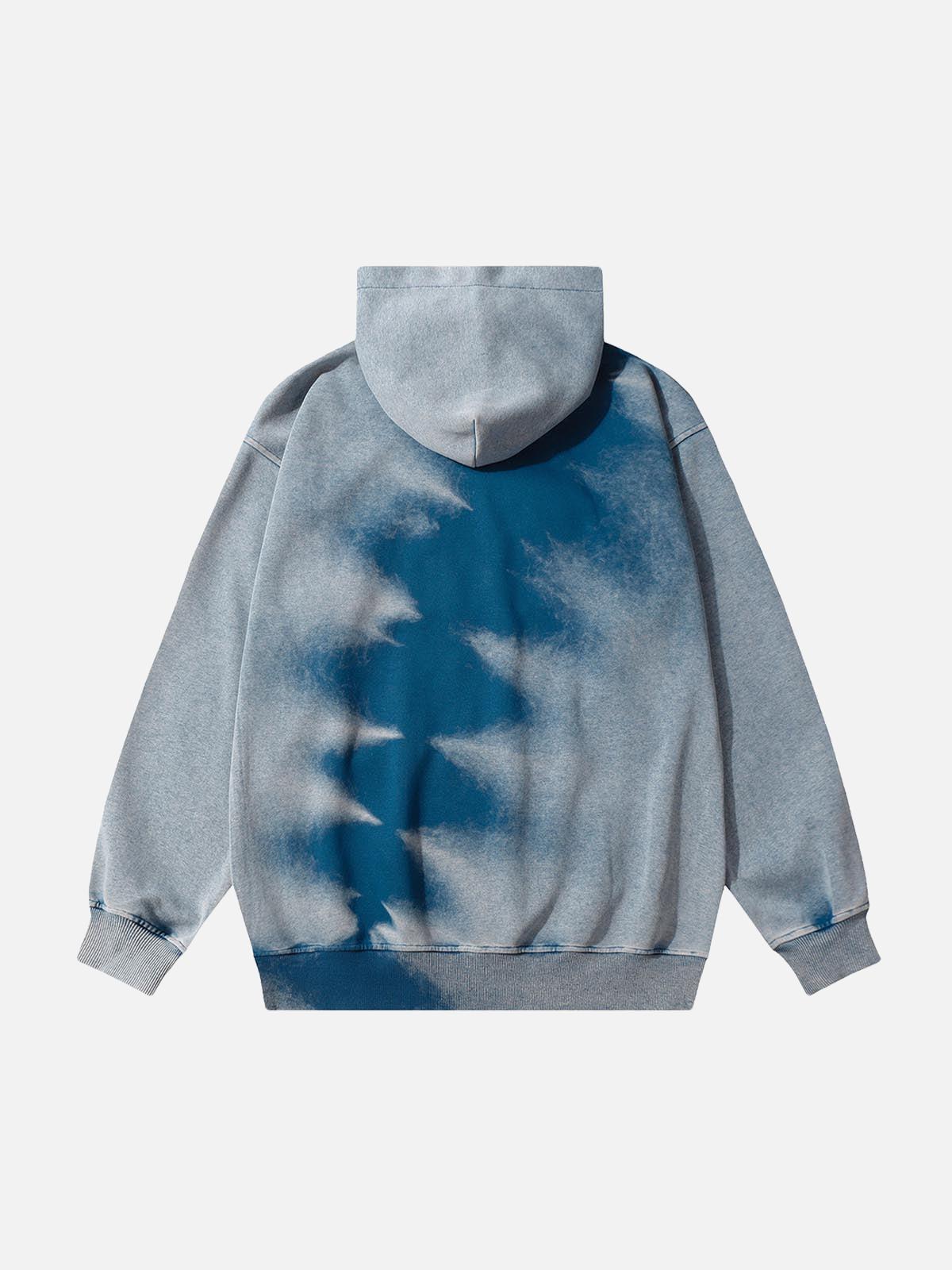 Omygoods Tie-Dye Contrasting Print Pullover Hoodie