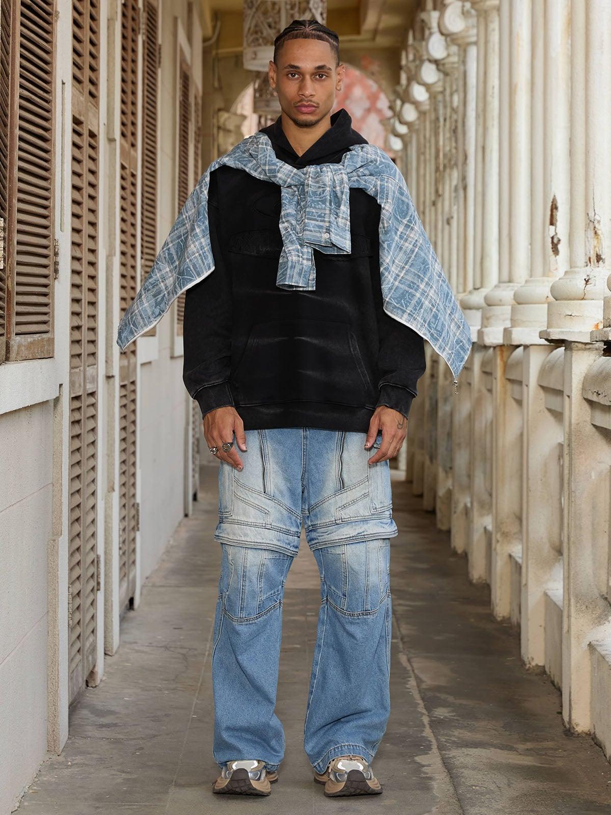 Omygoods Tie-Dye Contrasting Print Pullover Hoodie