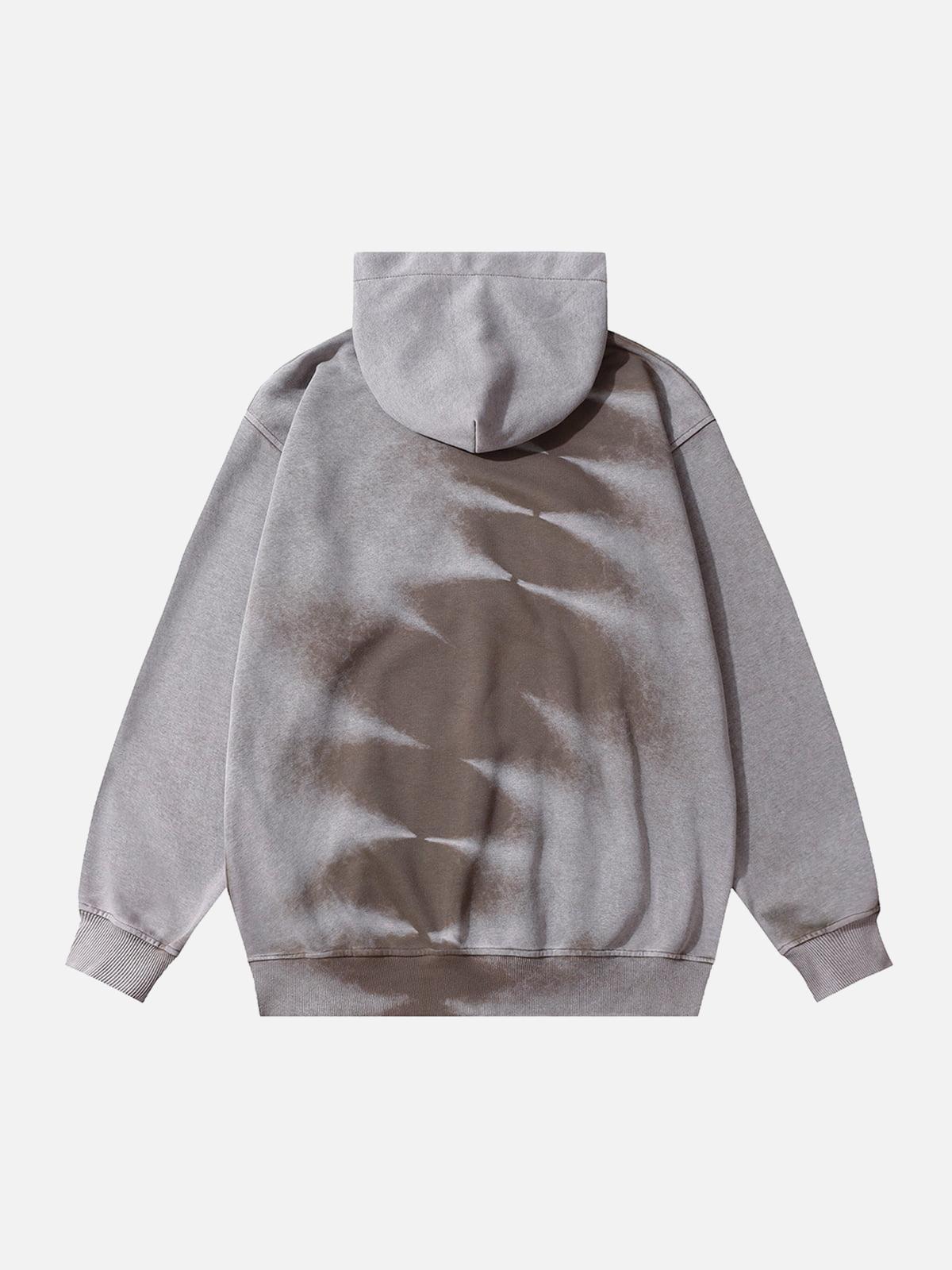 Omygoods Tie-Dye Contrasting Print Pullover Hoodie
