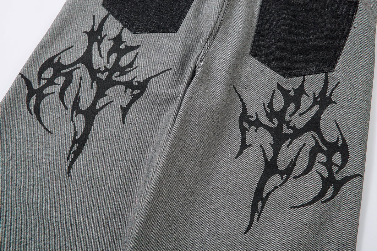 Tribal Flame Print | Baggy Jeans - OMYGOODS