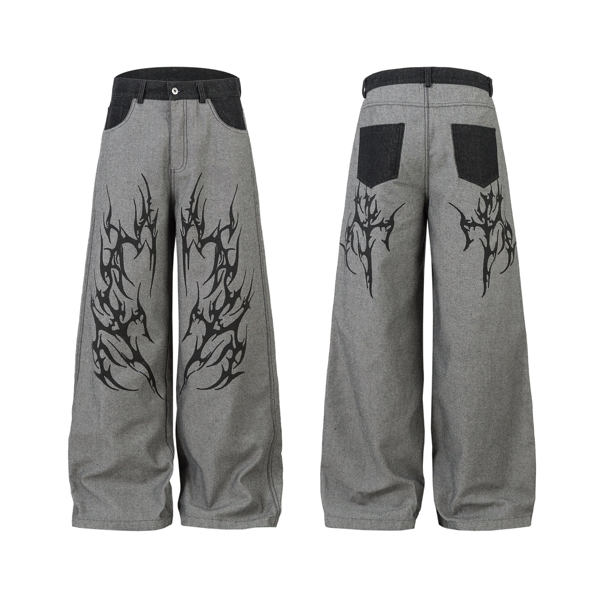 Tribal Flame Print | Baggy Jeans - OMYGOODS