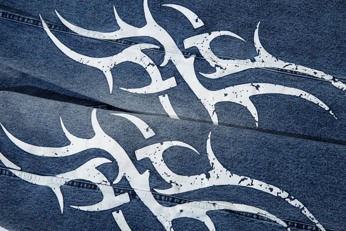 Tribal Print Washed | Baggy Jeans - OMYGOODS