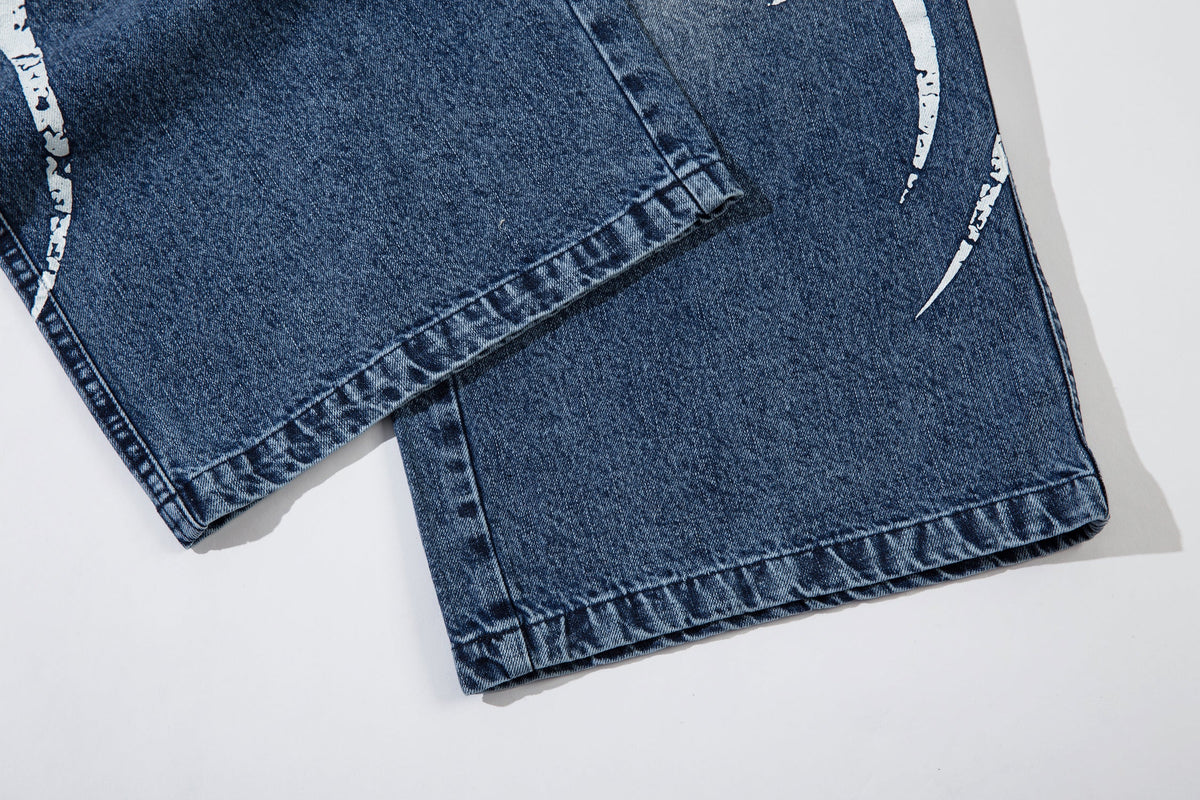 Tribal Print Washed | Baggy Jeans - OMYGOODS