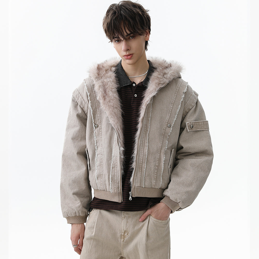 Vintage Distressed | Fur Winter Jacket - OMYGOODS