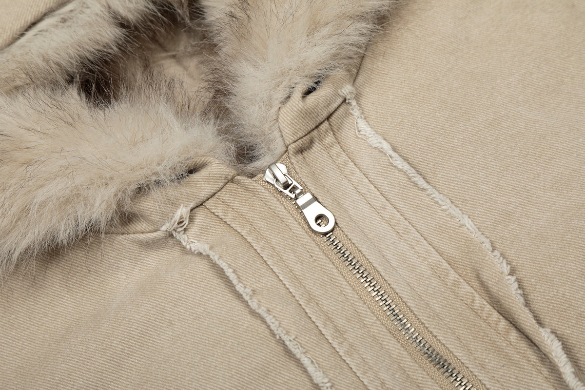 Vintage Distressed | Fur Winter Jacket - OMYGOODS